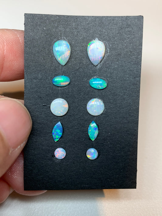 Designer 10 Set. Solid Opal Set. 2 Ct