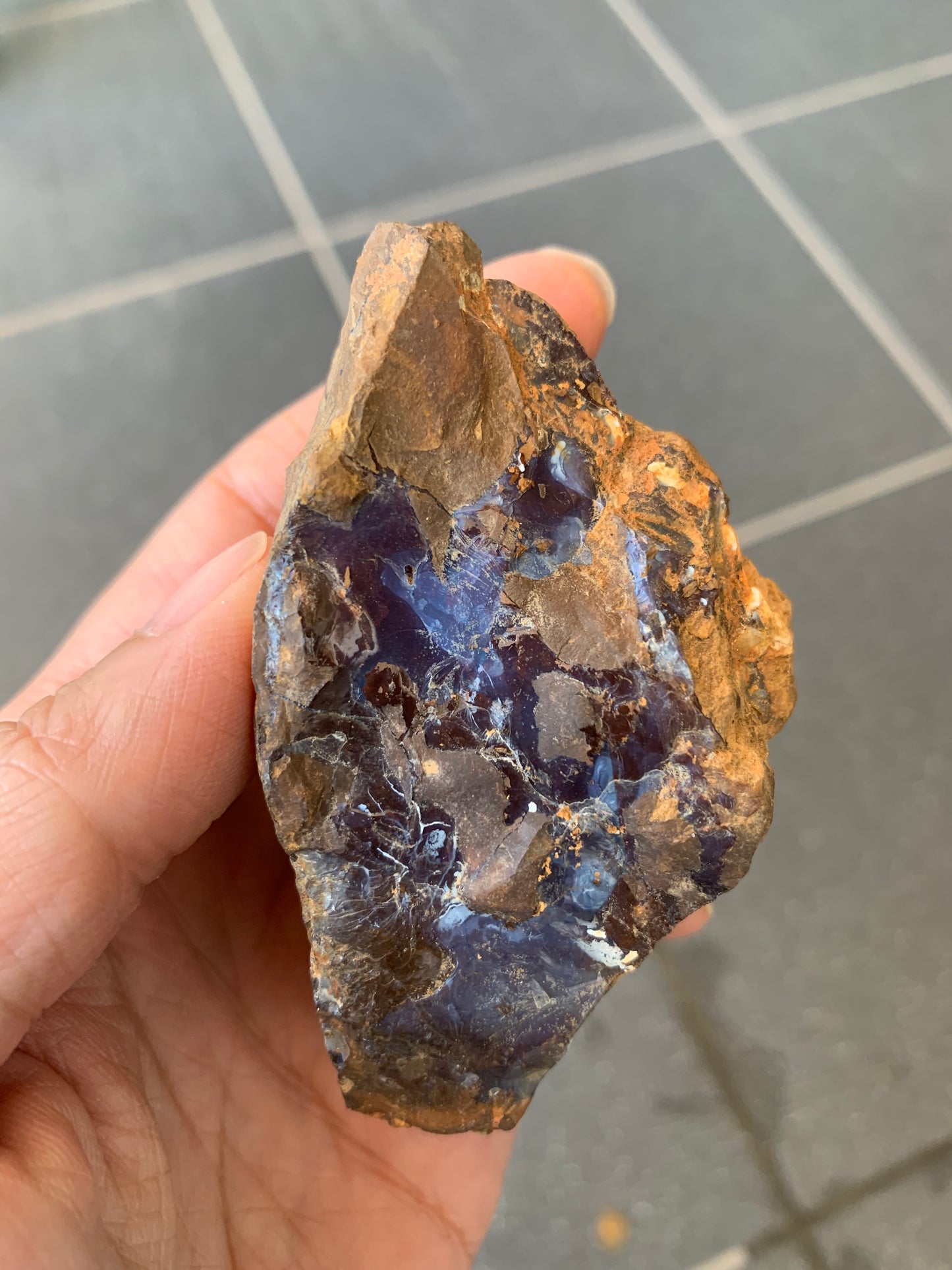 Dusky Blue. Rough Boulder Opal Rock. 184 Grams