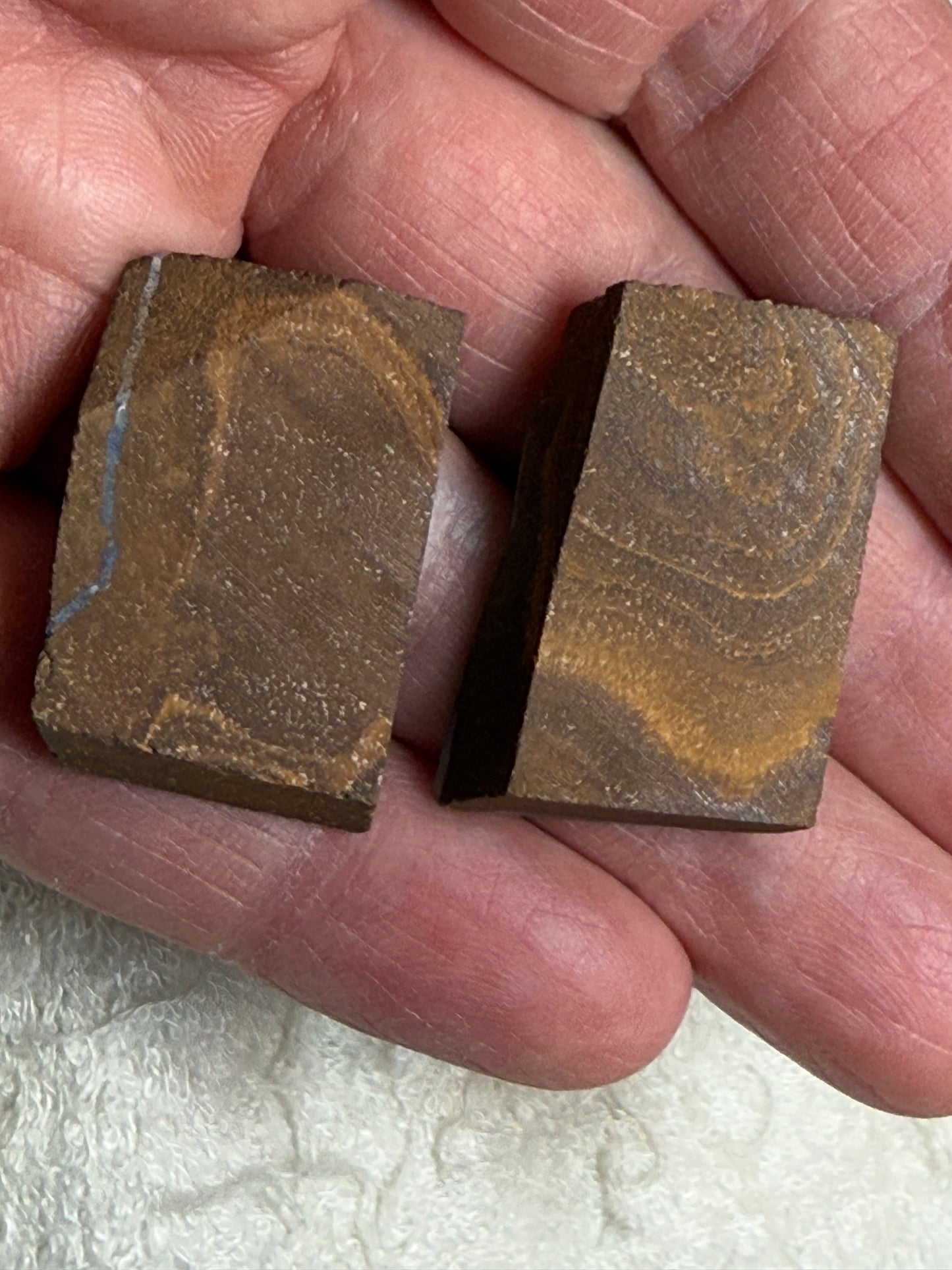 Split Pair Boulder Opal Rubs. 100 Carats