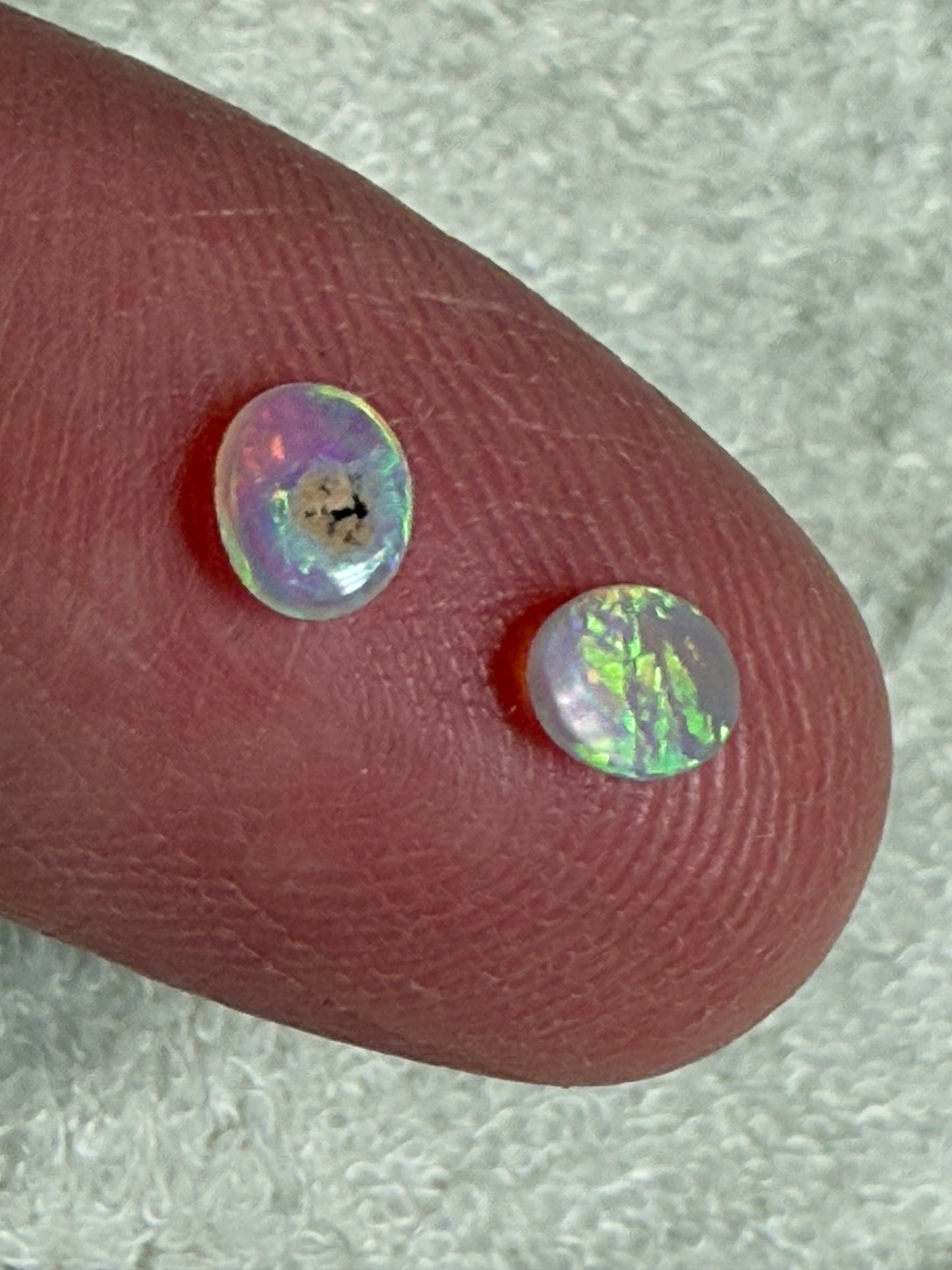 Low Price. Lightning Ridge Crystal Opal Pair. 0.45 Ct