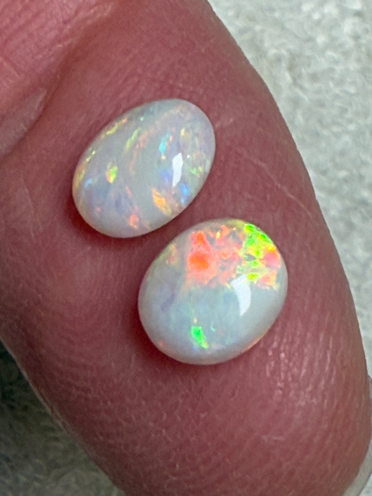 Pastel Perfect. Lightning Ridge Opal Pair. 2.22 Ct