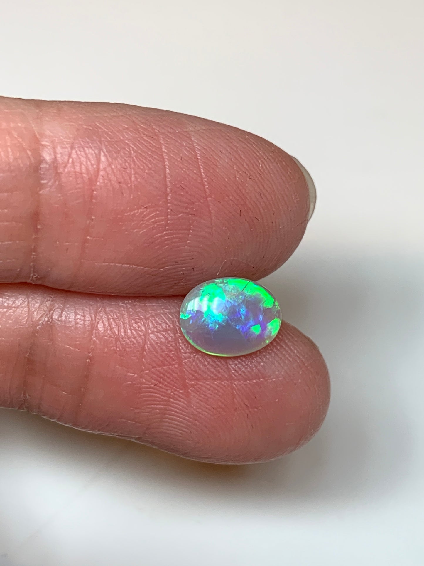 Green Display. Lightning Ridge Crystal Opal. 0.72 Ct