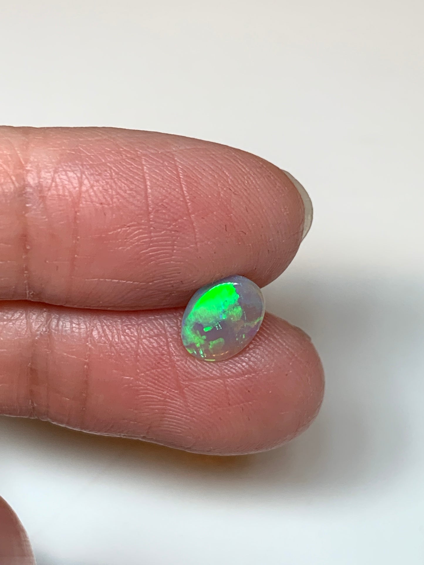 Green Display. Lightning Ridge Crystal Opal. 0.72 Ct