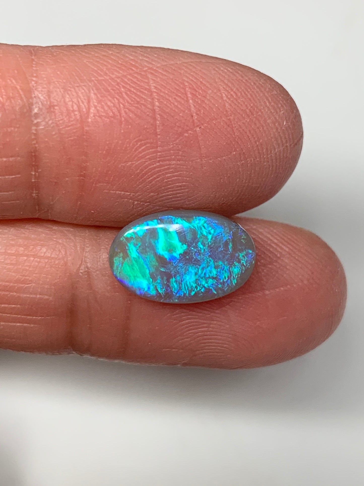 Swirling Green. Lightning Ridge Crystal Opal. 2.03 Ct