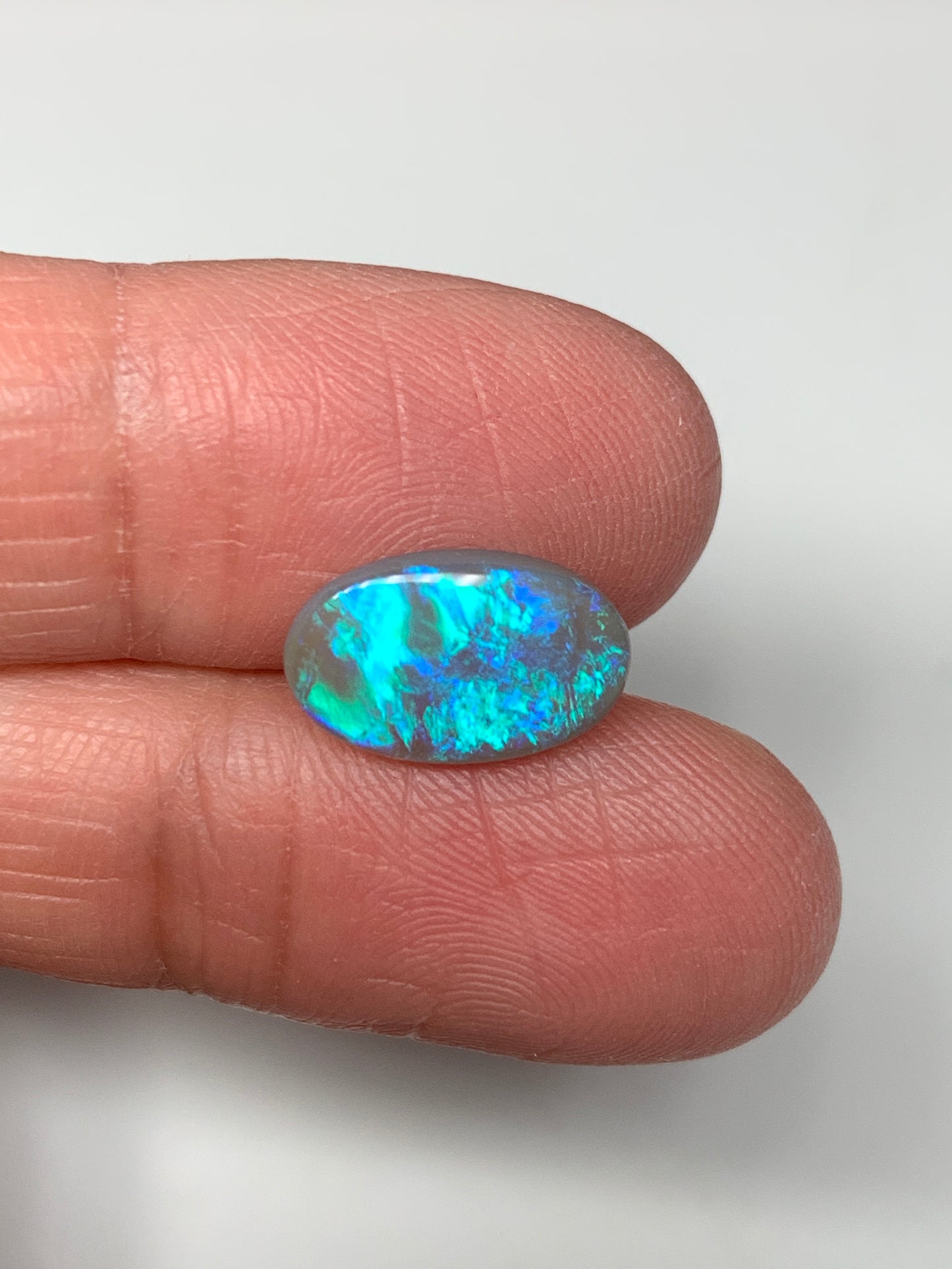 Swirling Green. Lightning Ridge Crystal Opal. 2.03 Ct