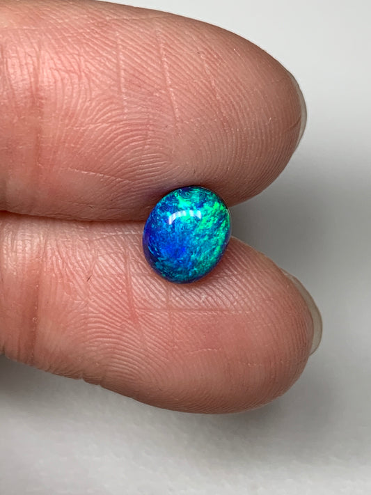 Ocean Delight. Lightning Ridge Doublet Black Opal. 1.08 Ct