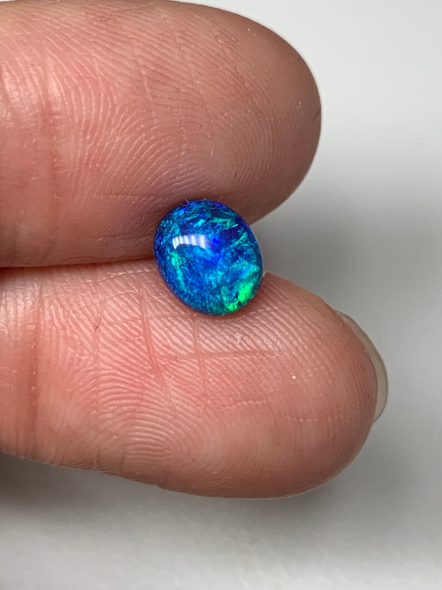 Ocean Delight. Lightning Ridge Doublet Black Opal. 1.08 Ct