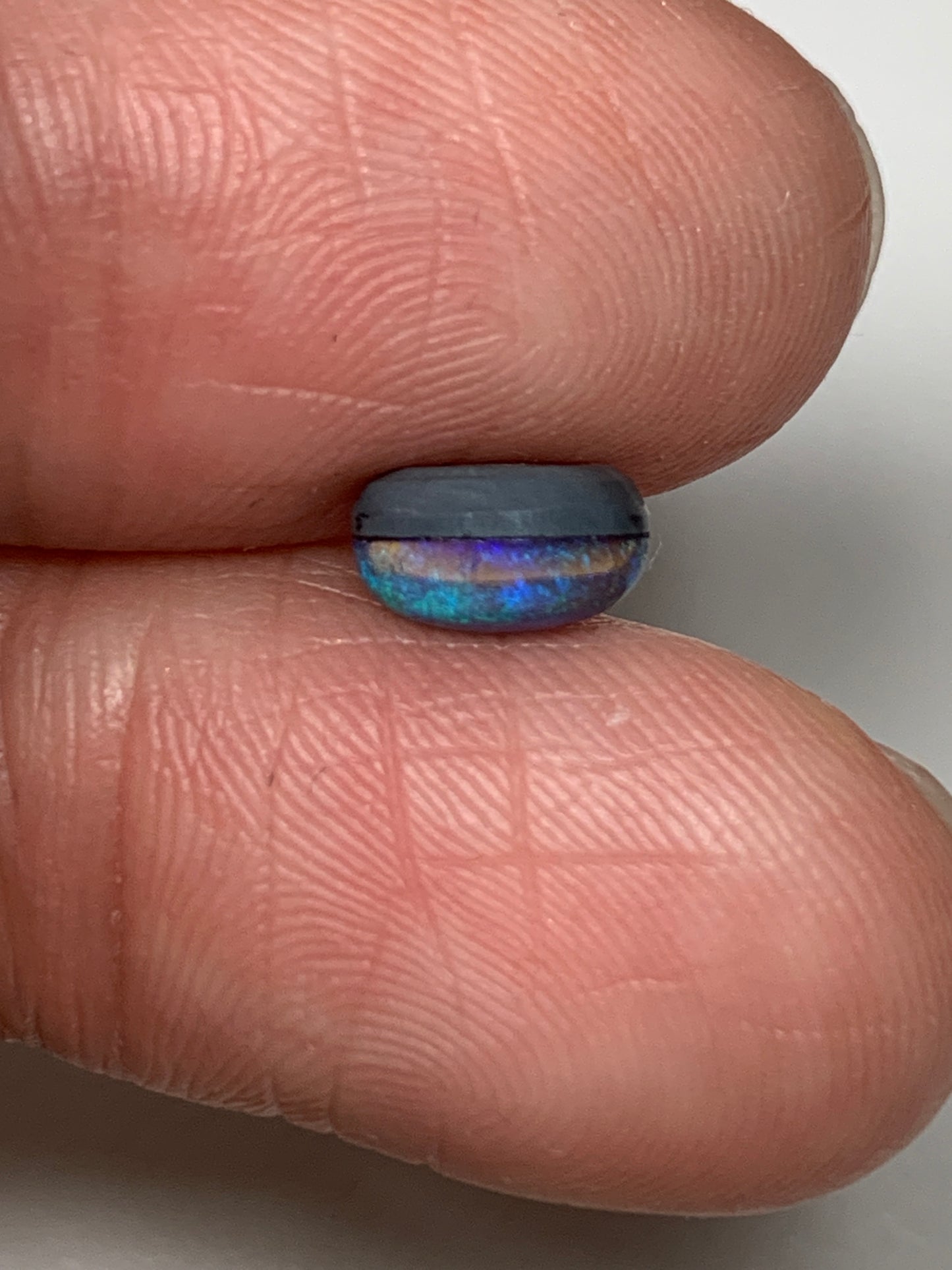 Ocean Delight. Lightning Ridge Doublet Black Opal. 1.08 Ct