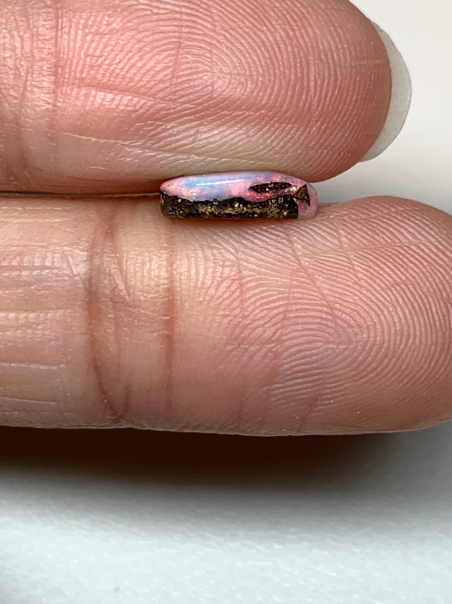 Red Ribbons. Solid Boulder Opal. 1.30 Ct