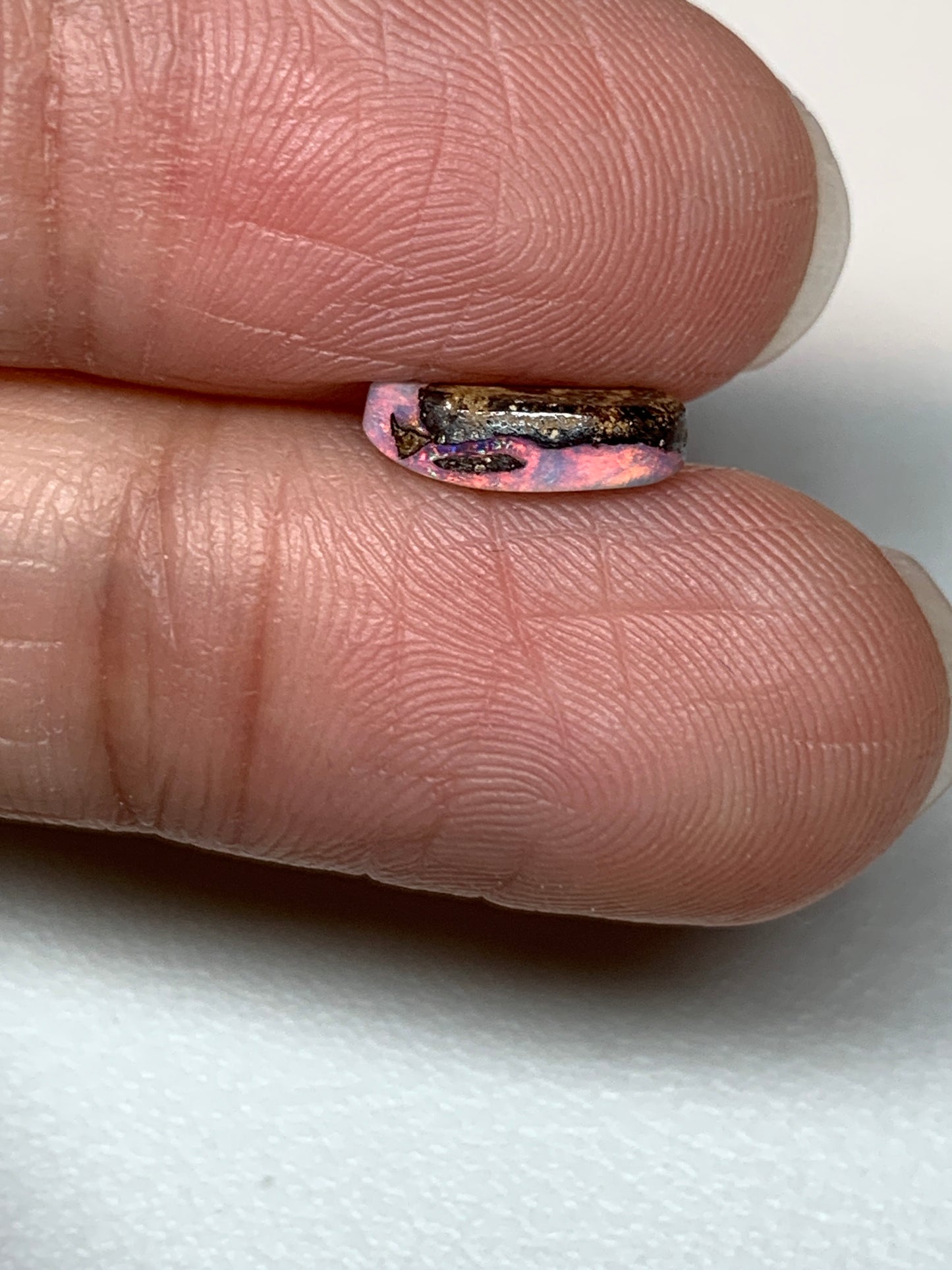 Red Ribbons. Solid Boulder Opal. 1.30 Ct