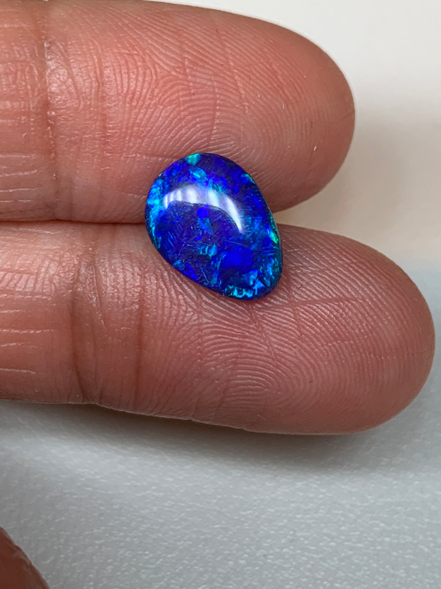 Sparkling Sea. Lightning Ridge Doublet Black Opal. 1.85 Ct