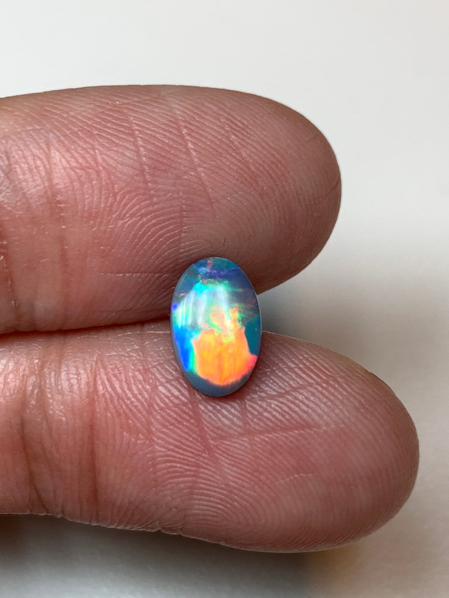 Full Red. Lightning Ridge Doublet Black Opal. 0.93 Ct