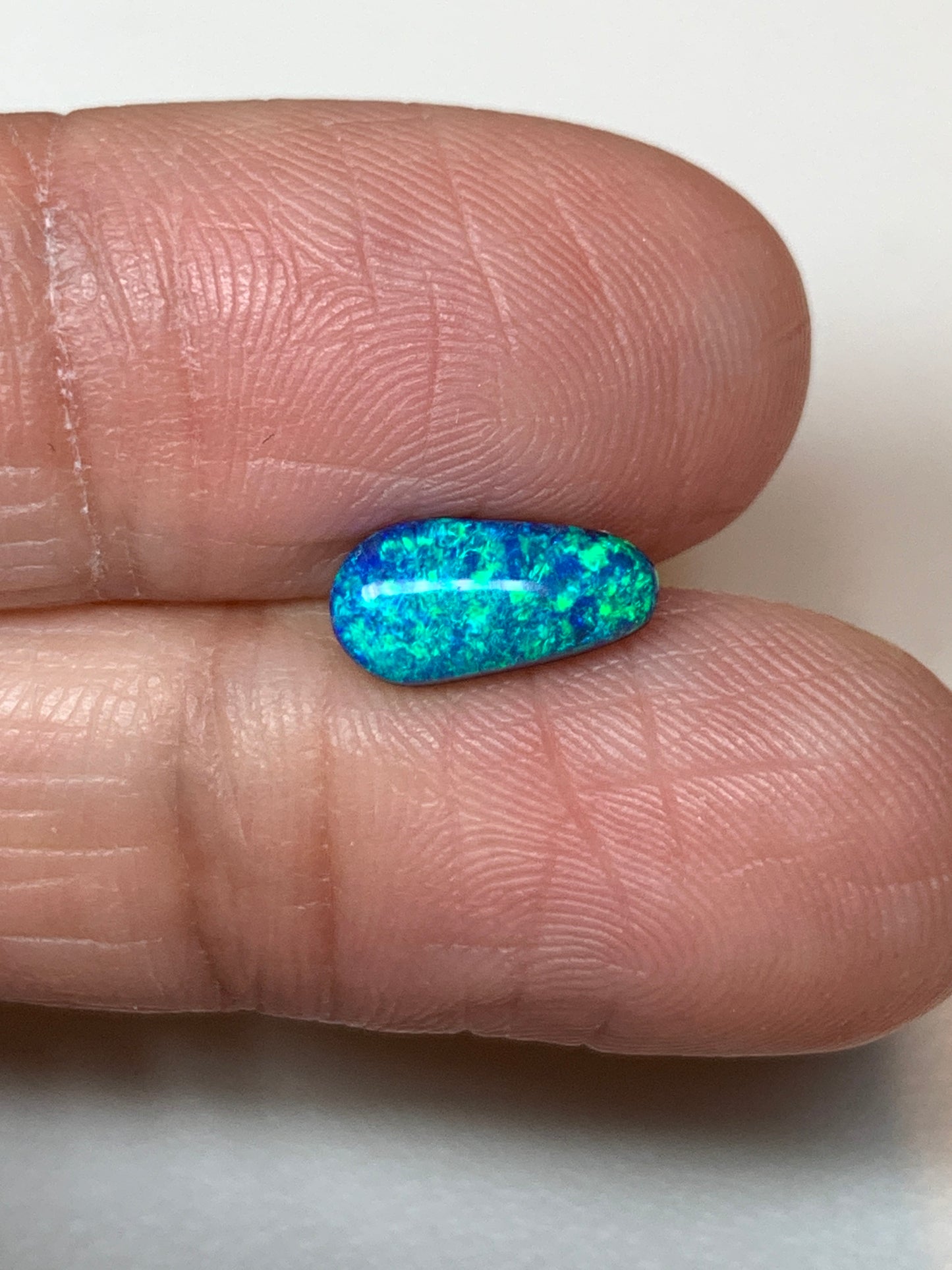 Water Splash. Lightning Ridge Doublet Black Opal. 1.14 Ct