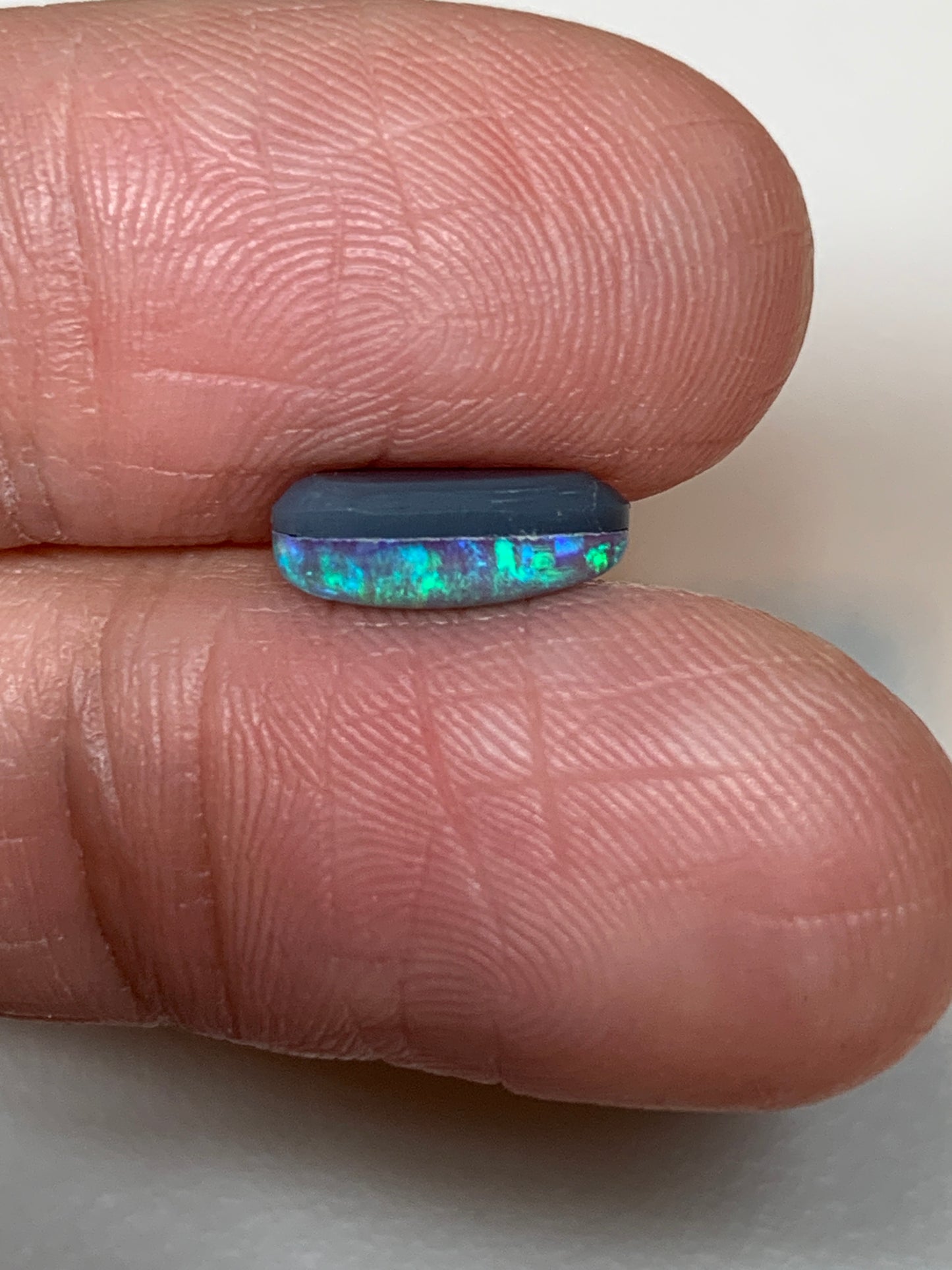 Water Splash. Lightning Ridge Doublet Black Opal. 1.14 Ct