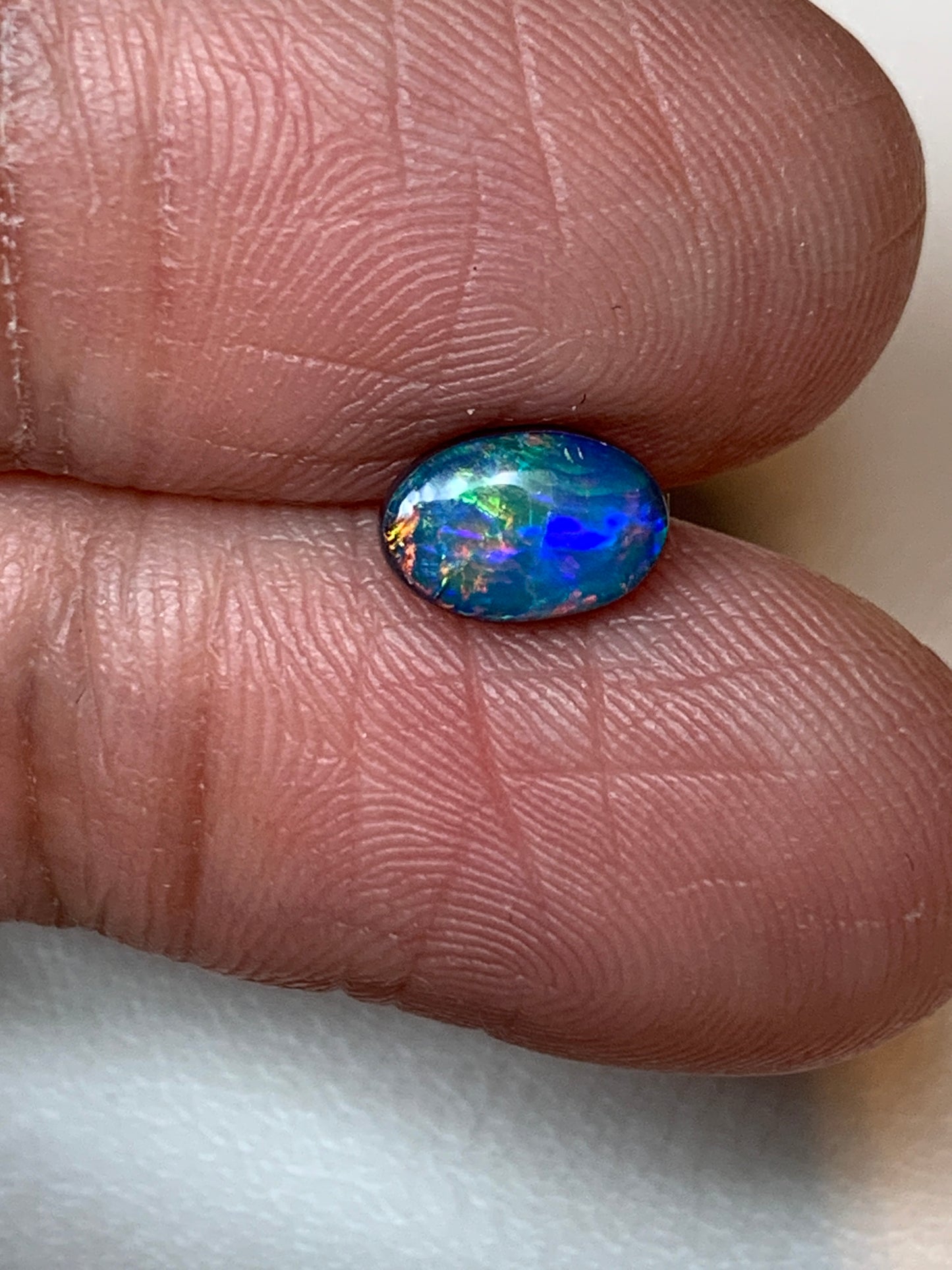 Flower Garden. Lightning Ridge Doublet Black Opal. 0.59 Ct