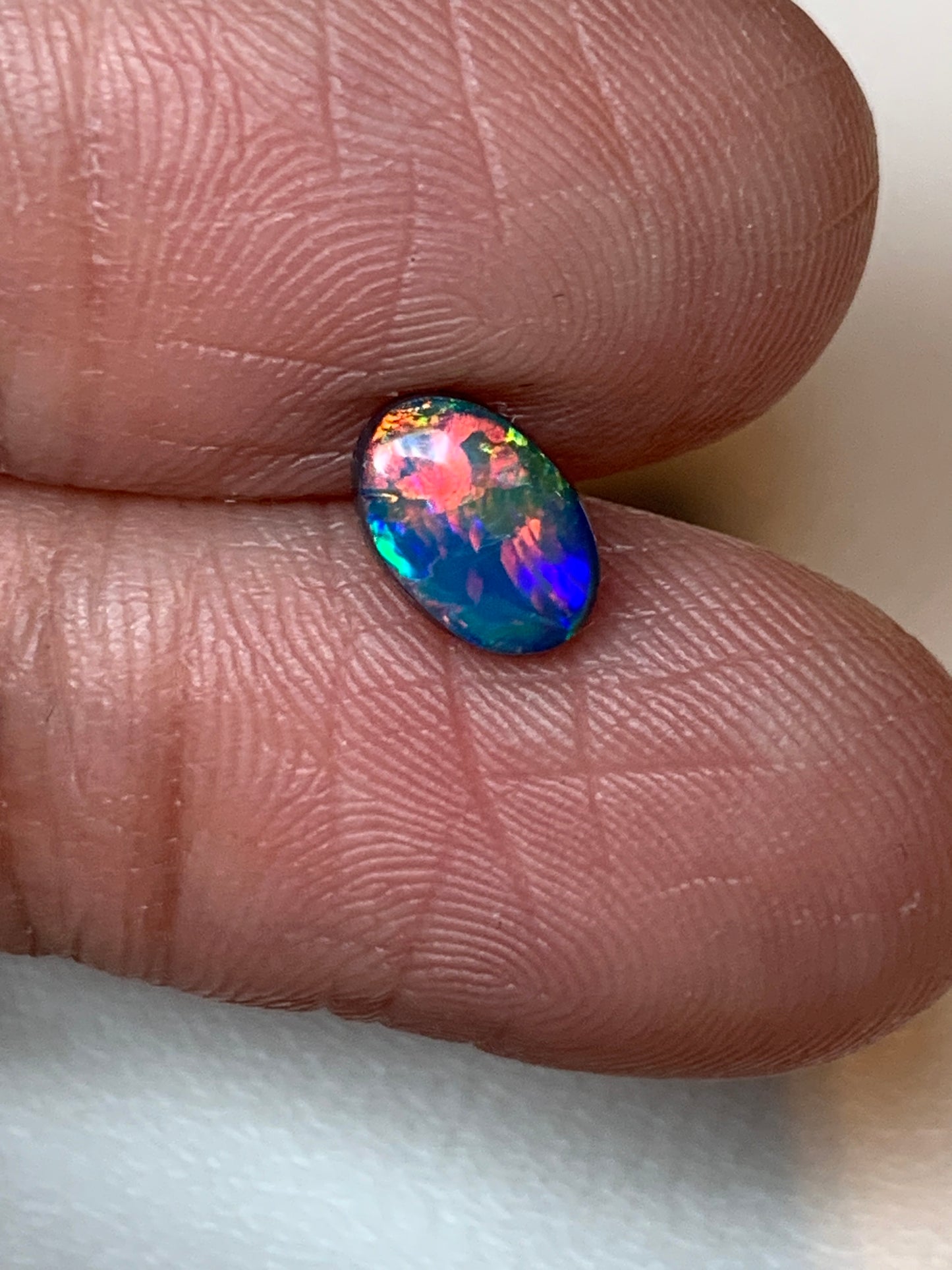 Flower Garden. Lightning Ridge Doublet Black Opal. 0.59 Ct