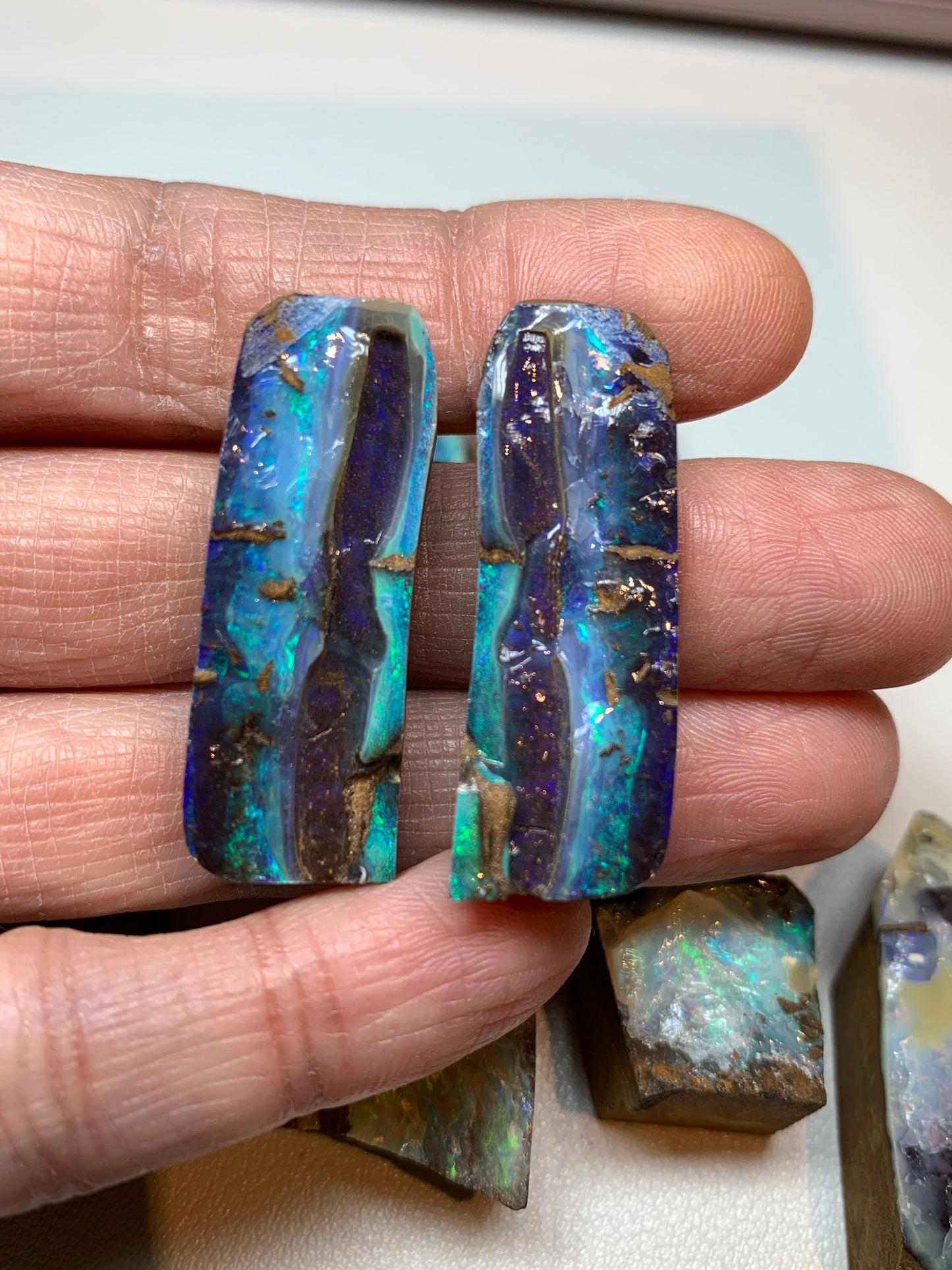 Parcel of 20. Boulder Opal Rough Splits.
