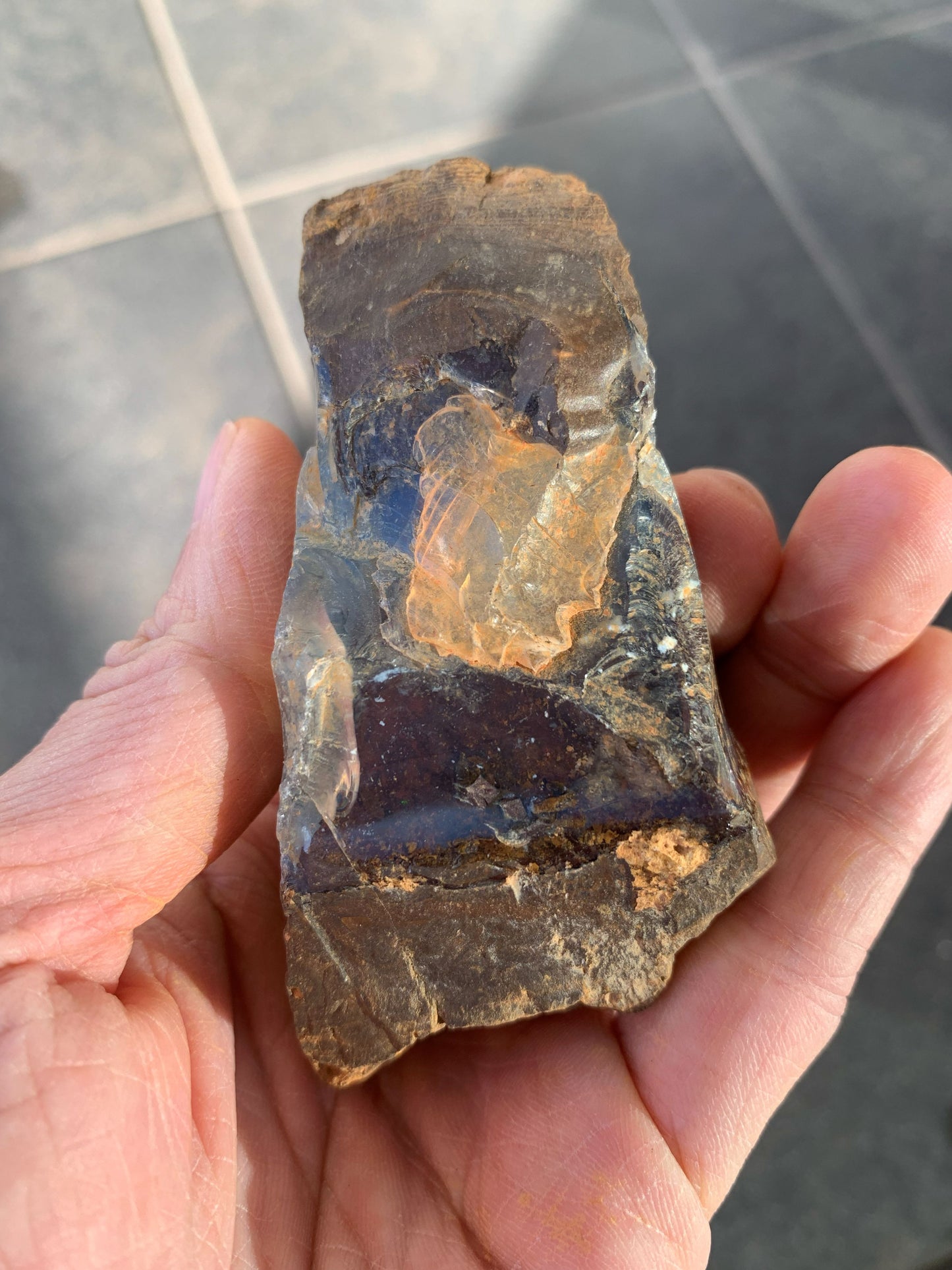 Black Crystal. Rough Boulder Opal Rock. 171 Grams