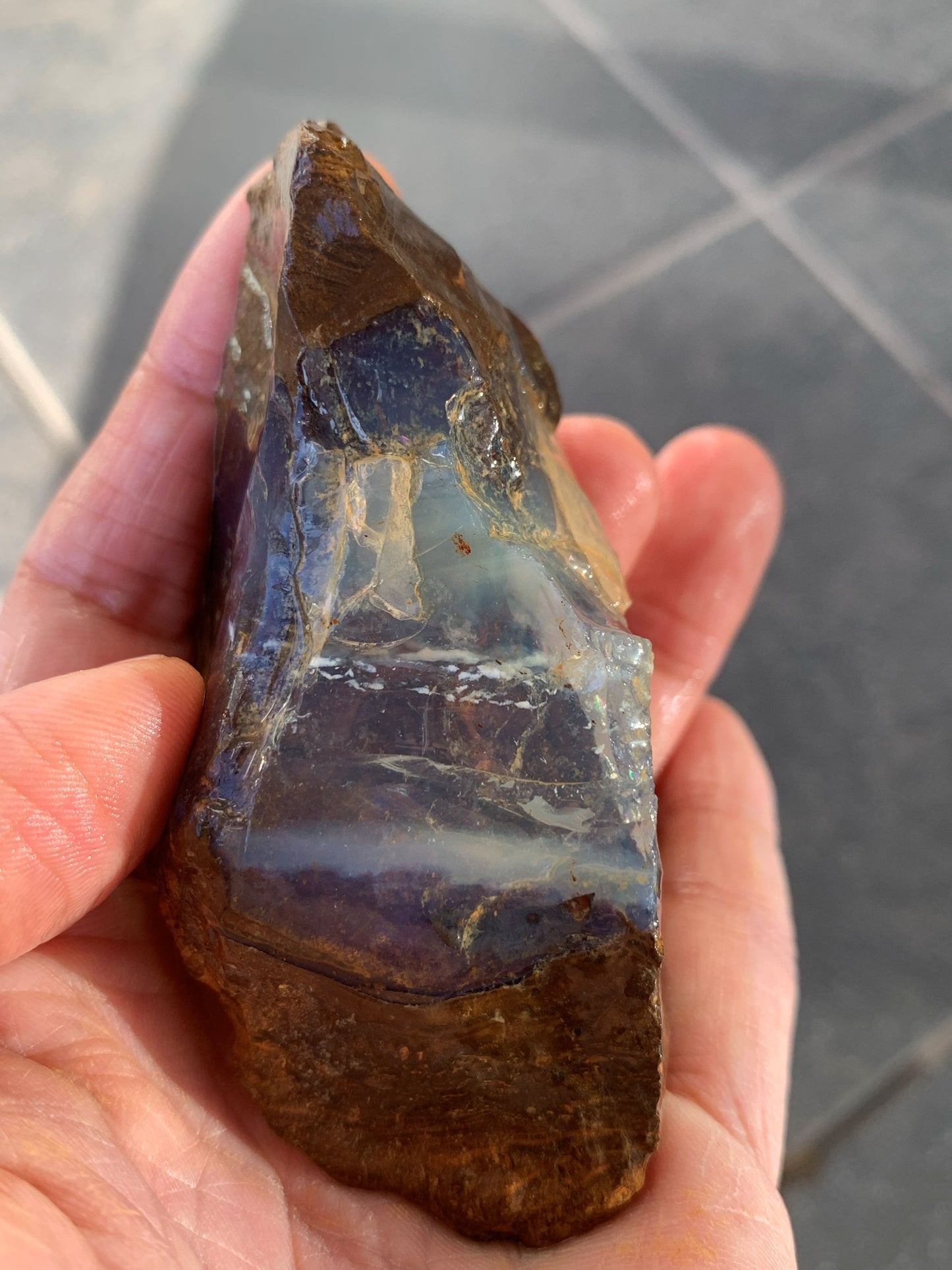 Black Crystal. Rough Boulder Opal Rock. 171 Grams