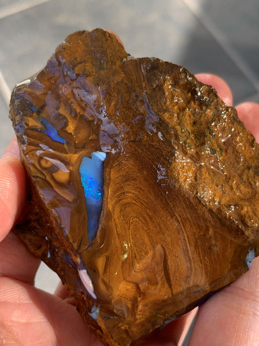 Sparkling Surprise. Rough Boulder Opal Rock. 113 Grams.