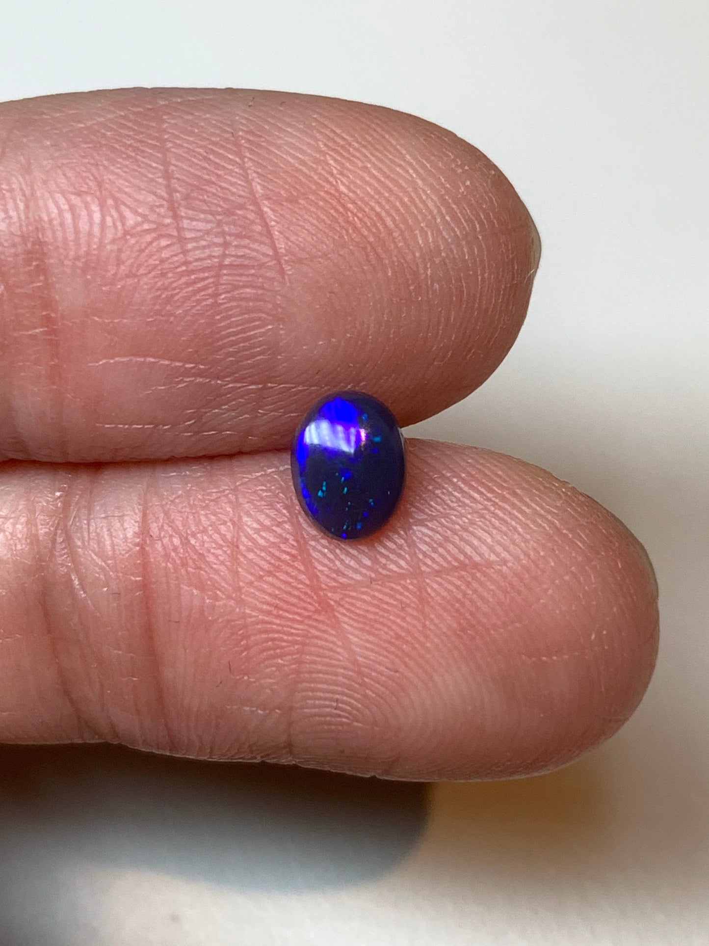 Petite Purple. Lightning Ridge Black Opal Pair. 0.75 Ct