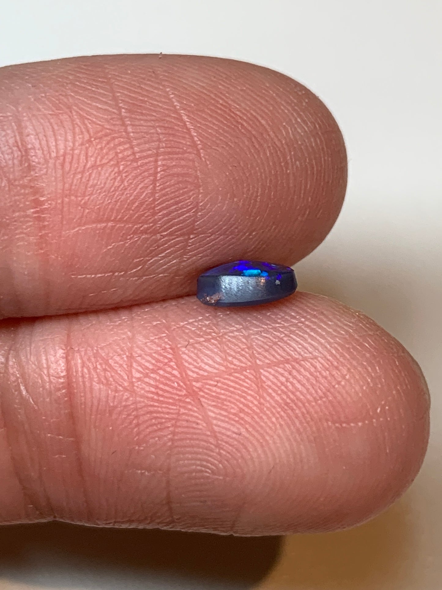 Petite Purple. Lightning Ridge Black Opal Pair. 0.75 Ct