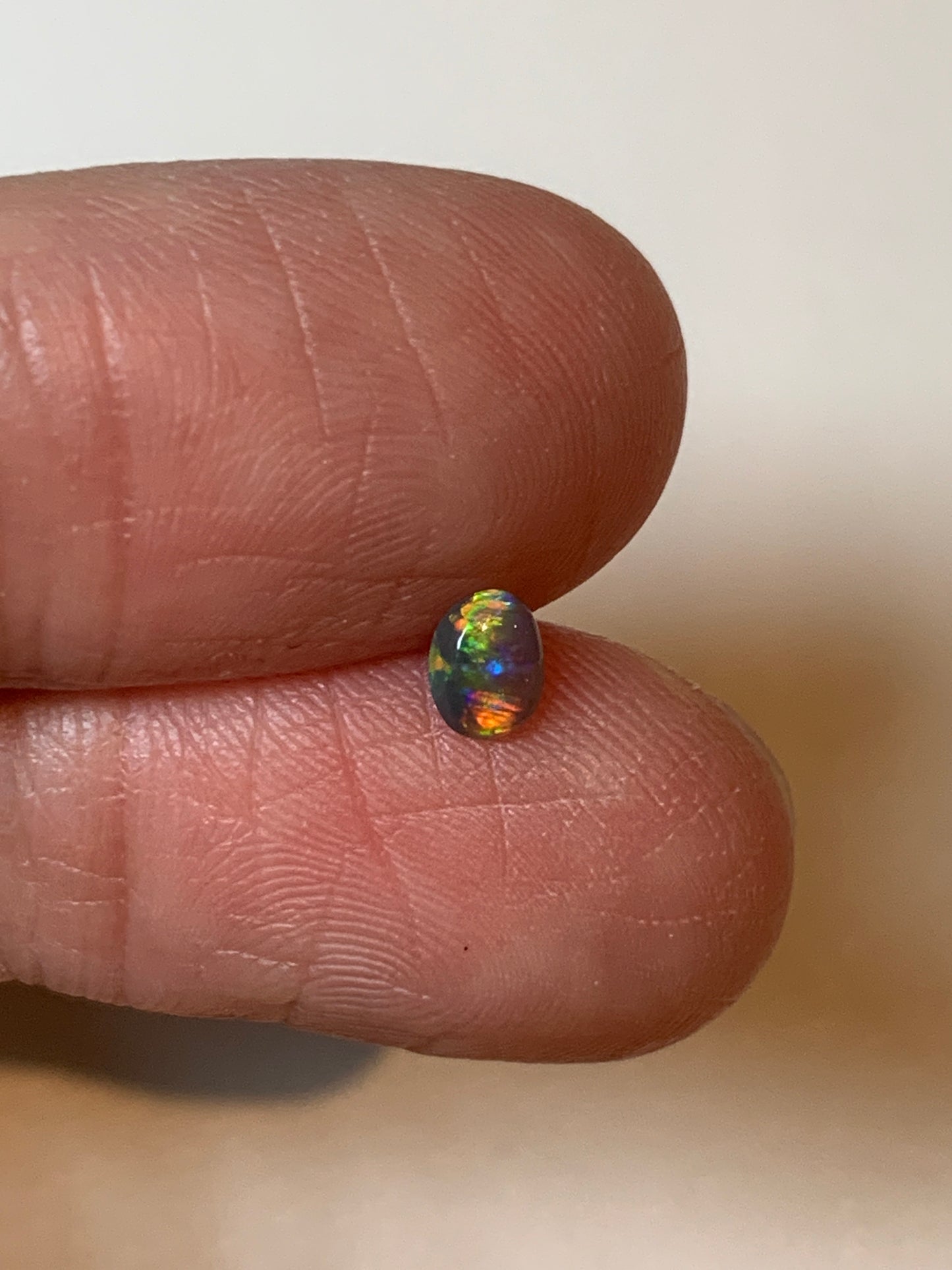 Sesame Surprise. Lightning Ridge Black Opal Pair. 0.37 Ct