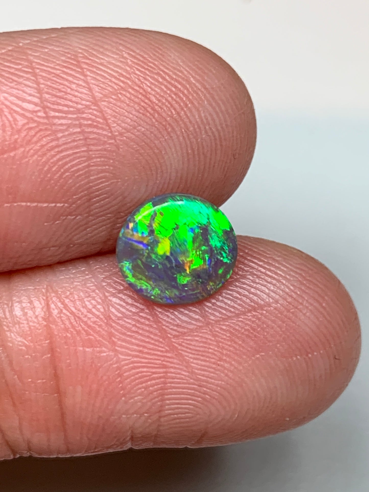 Golf Green. Lightning Ridge Solid Opal. 0.81 Ct