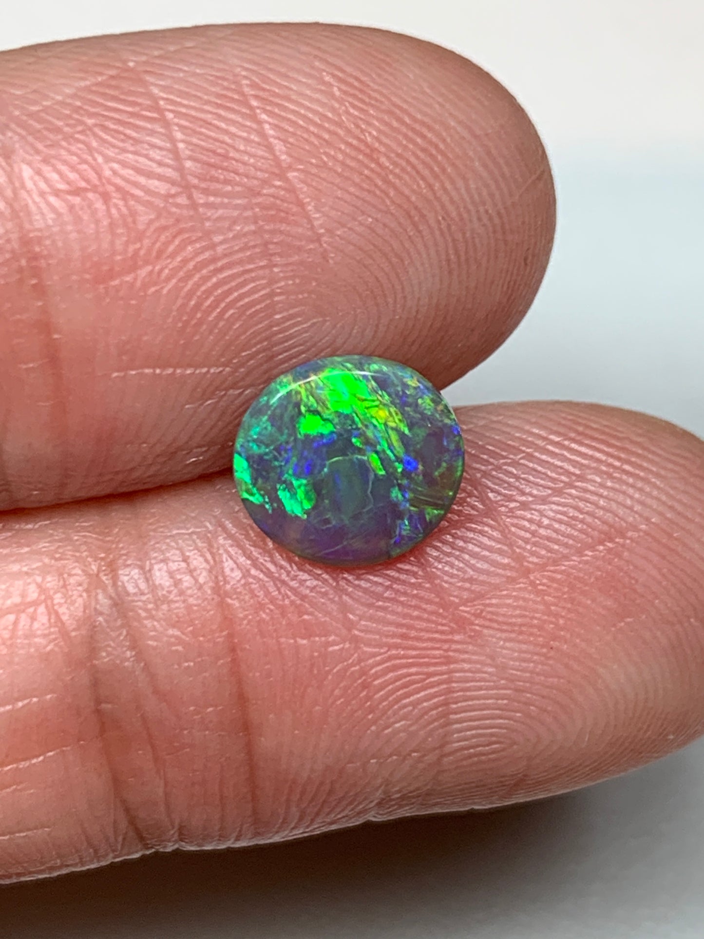 Golf Green. Lightning Ridge Solid Opal. 0.81 Ct