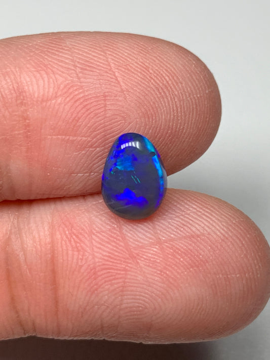 Droplet. Lightning Ridge Solid Black Crystal Opal. 1.05 Ct