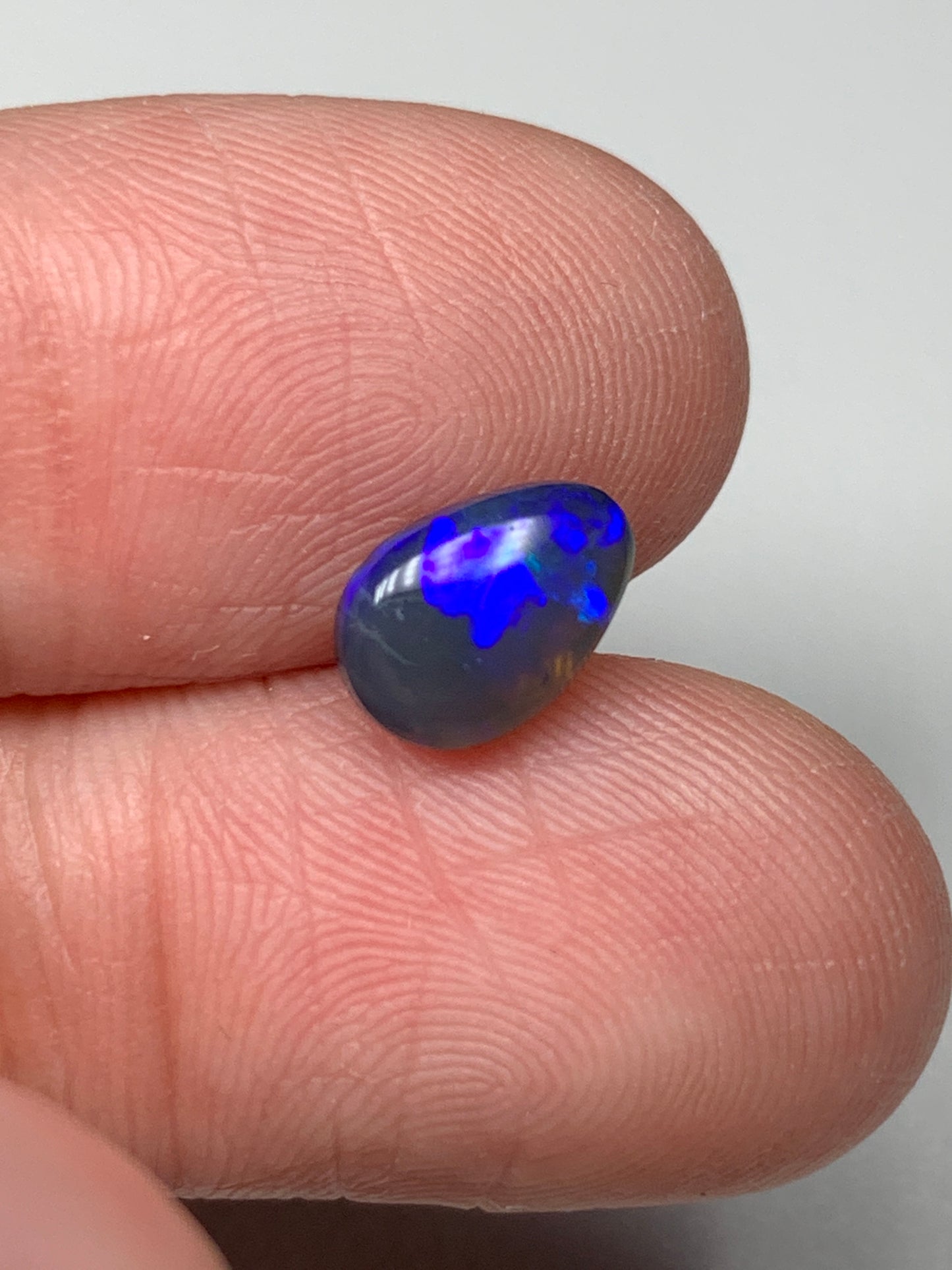 Droplet. Lightning Ridge Solid Black Crystal Opal. 1.05 Ct