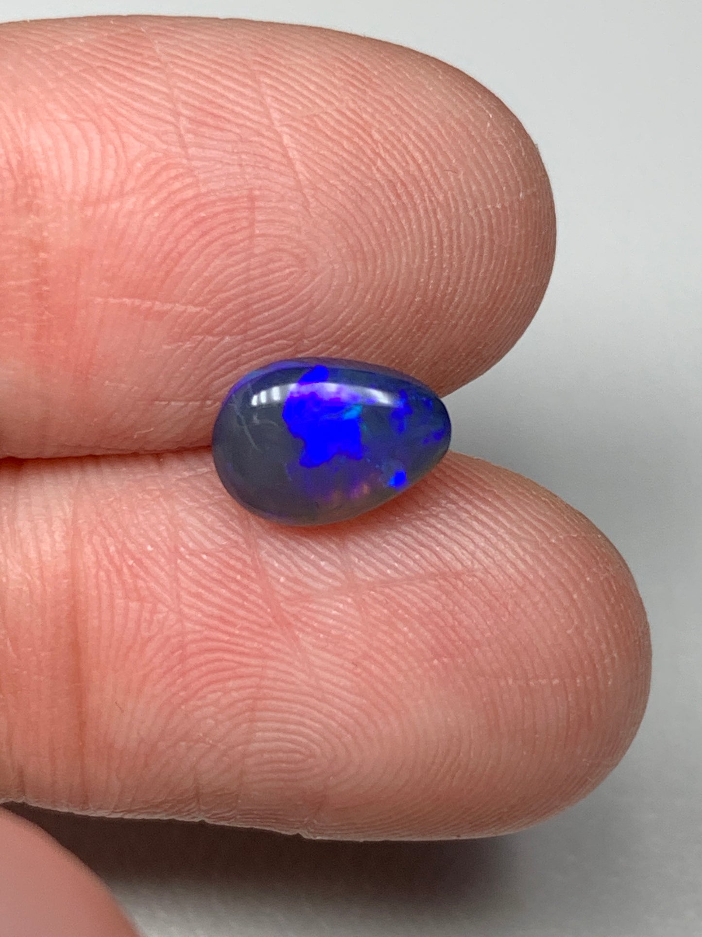 Droplet. Lightning Ridge Solid Black Crystal Opal. 1.05 Ct