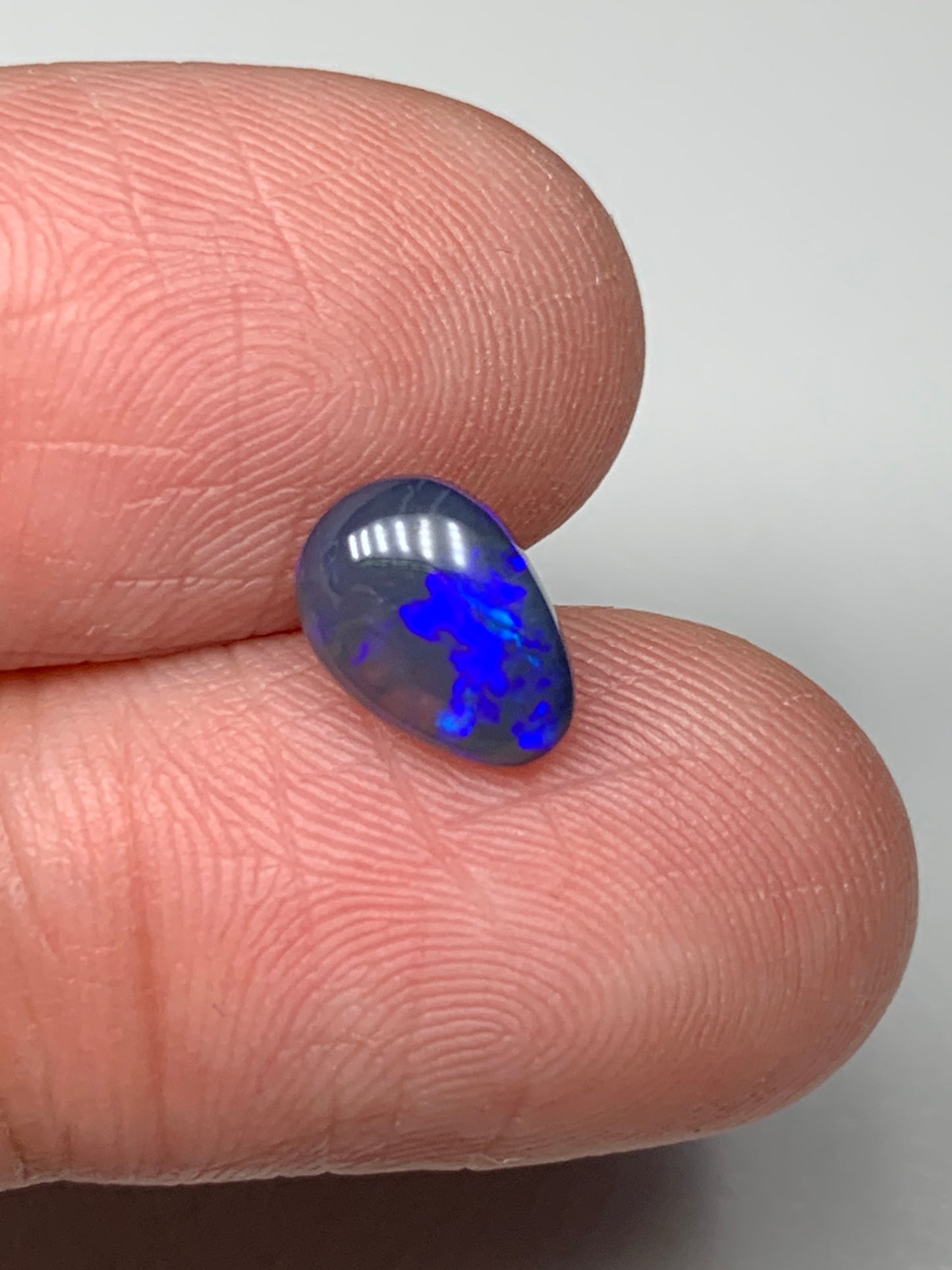 Droplet. Lightning Ridge Solid Black Crystal Opal. 1.05 Ct