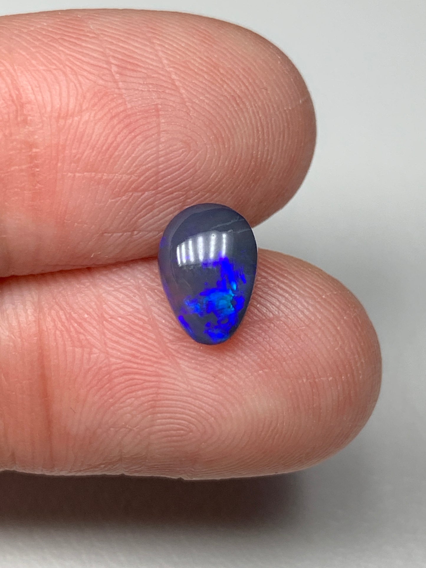 Droplet. Lightning Ridge Solid Black Crystal Opal. 1.05 Ct