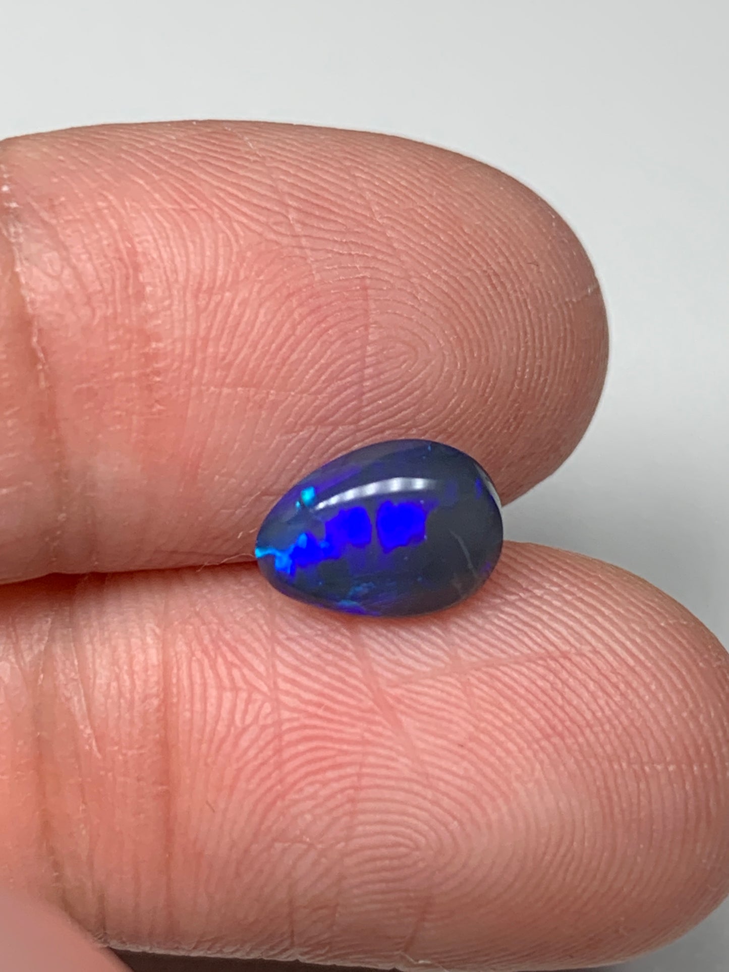 Droplet. Lightning Ridge Solid Black Crystal Opal. 1.05 Ct