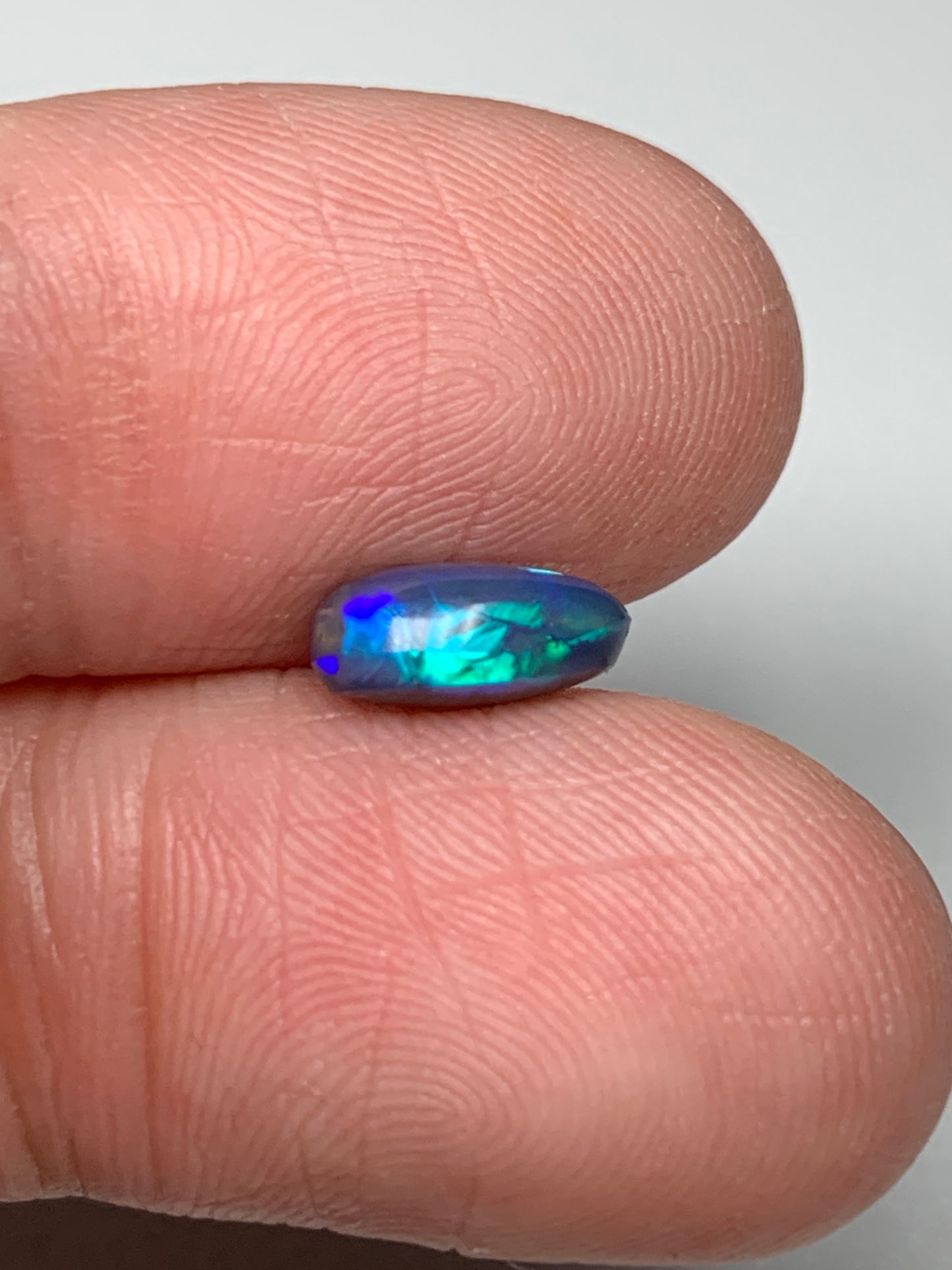 Droplet. Lightning Ridge Solid Black Crystal Opal. 1.05 Ct
