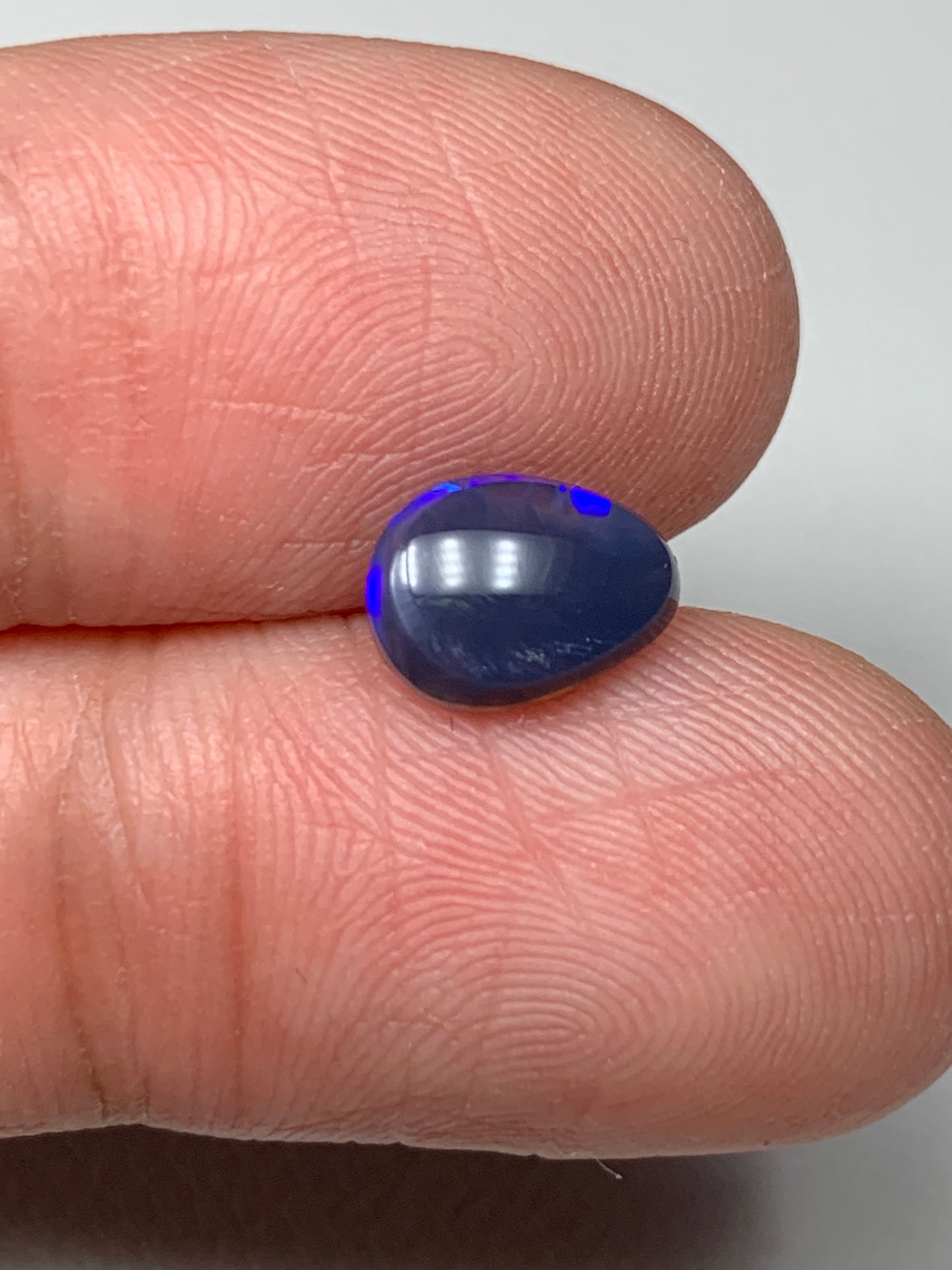 Droplet. Lightning Ridge Solid Black Crystal Opal. 1.05 Ct