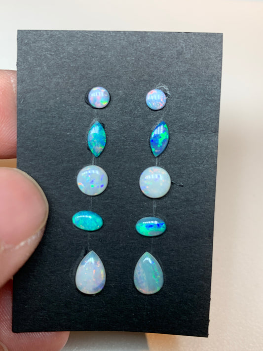 Designer 10 Set. Solid Opal Set. 2 Ct