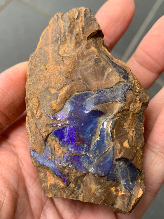 Purple Glow + Free Rock. Rough Boulder Opal. 296 Grams.