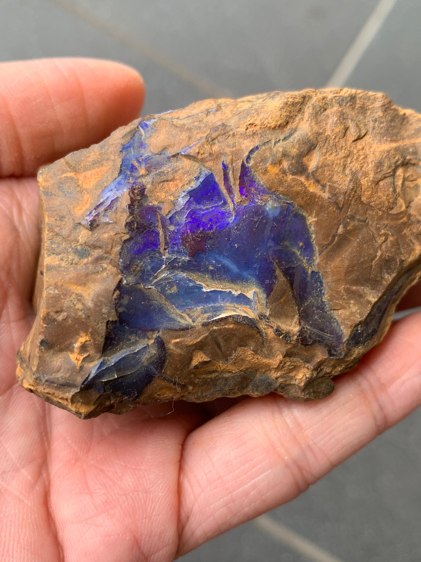 Purple Glow + Free Rock. Rough Boulder Opal. 296 Grams.