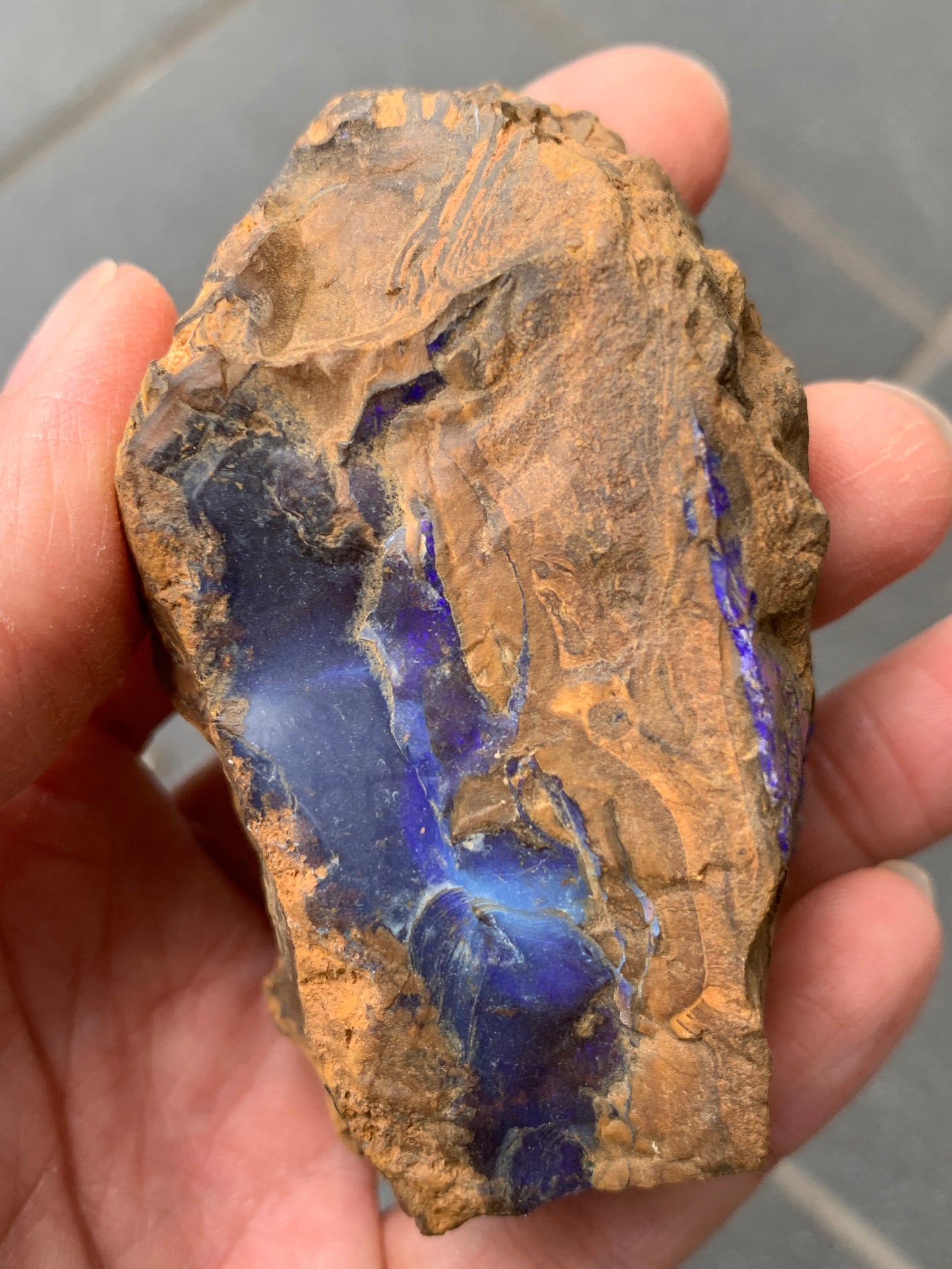 Purple Glow + Free Rock. Rough Boulder Opal. 296 Grams.