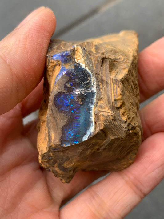 Purple Glass. Rough Boulder Opal Rock. 90 Grams.