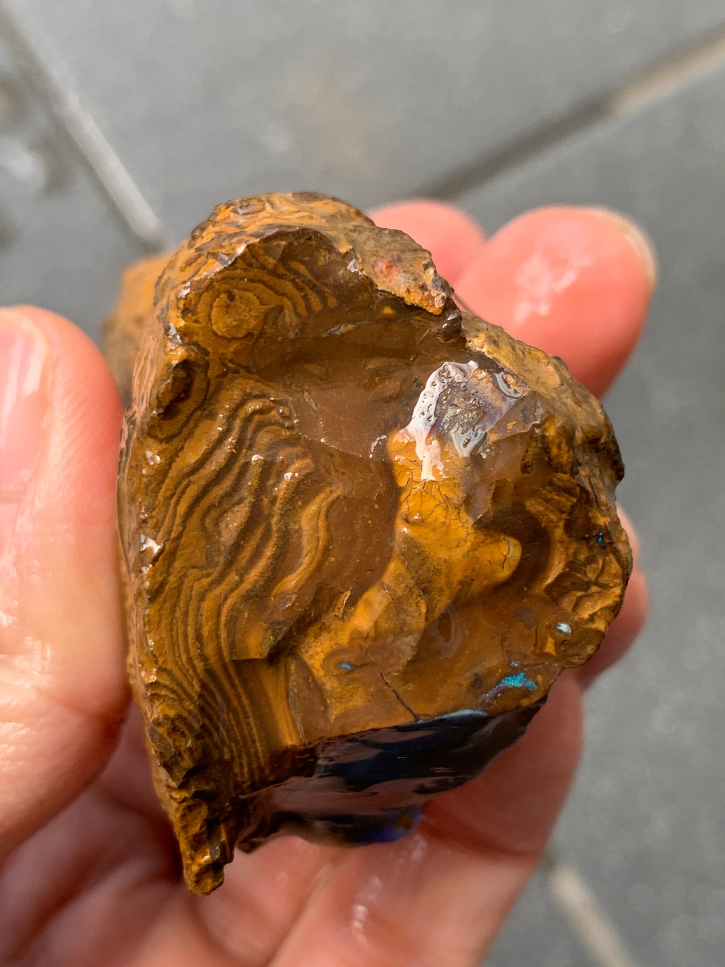 Purple Glass. Rough Boulder Opal Rock. 90 Grams.