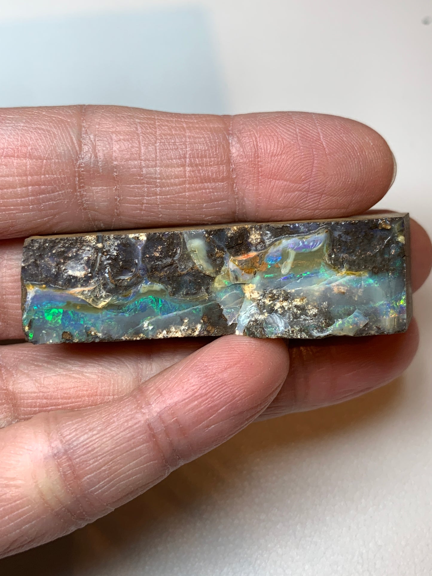 Boulder Opal Split Rubs Trio. 52.4 Grams