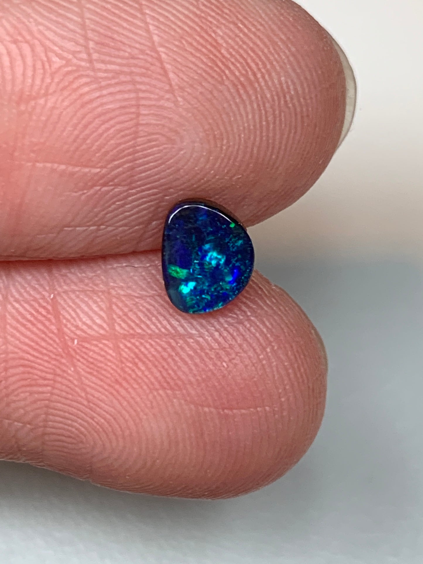 Peacock Blue. Solid Black Boulder Opal. 0.70 Ct