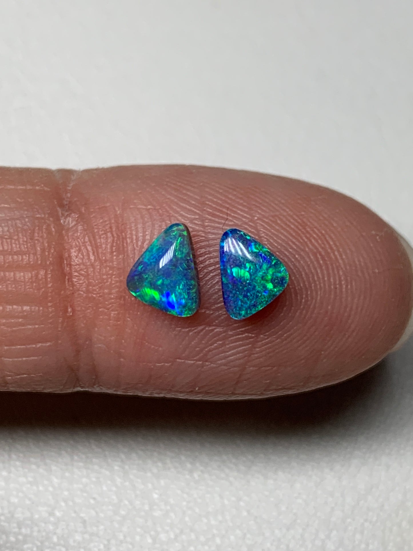 Stylish Set. Solid Boulder Opal Pair. 0.90 Ct