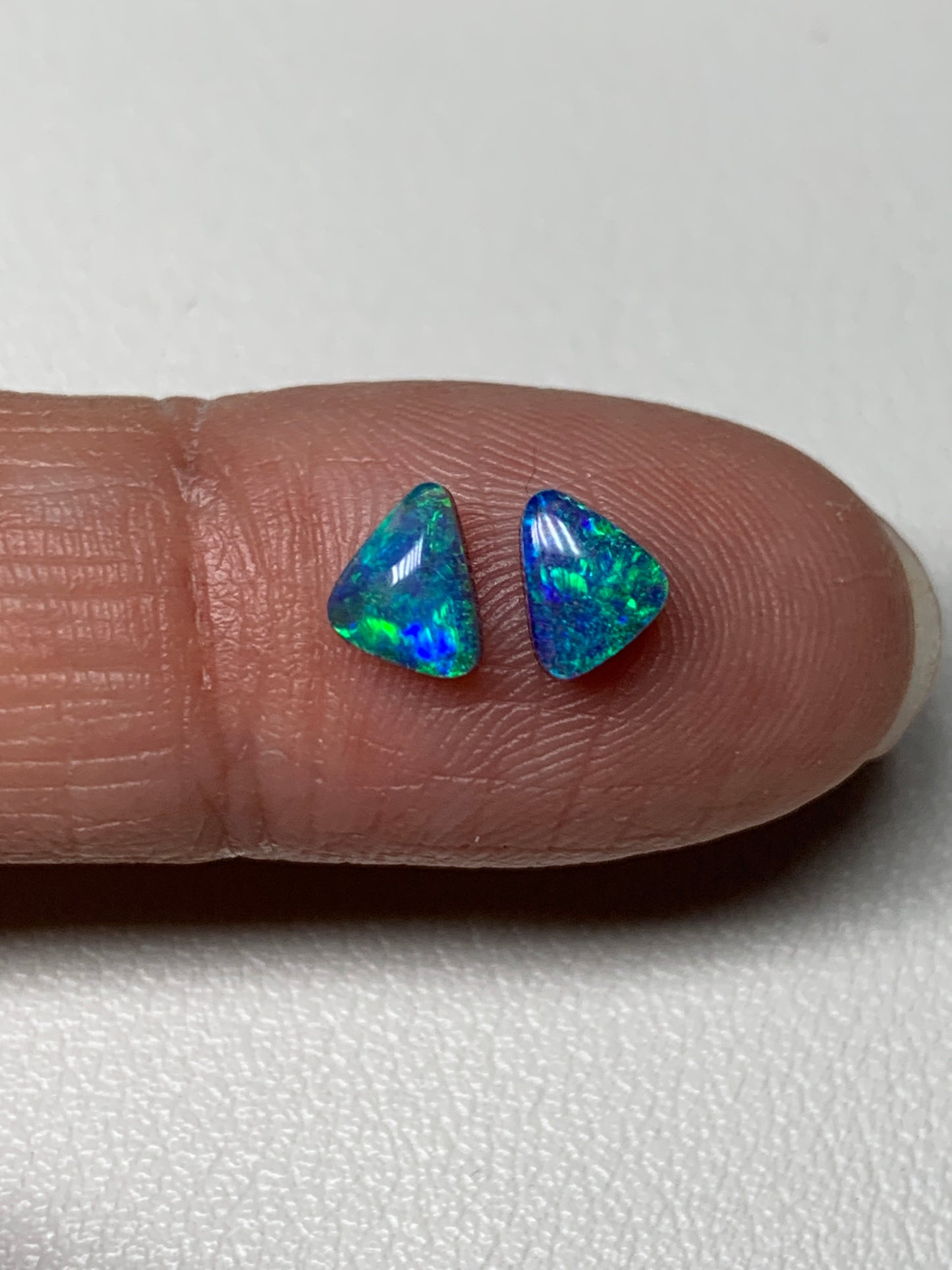 Stylish Set. Solid Boulder Opal Pair. 0.90 Ct