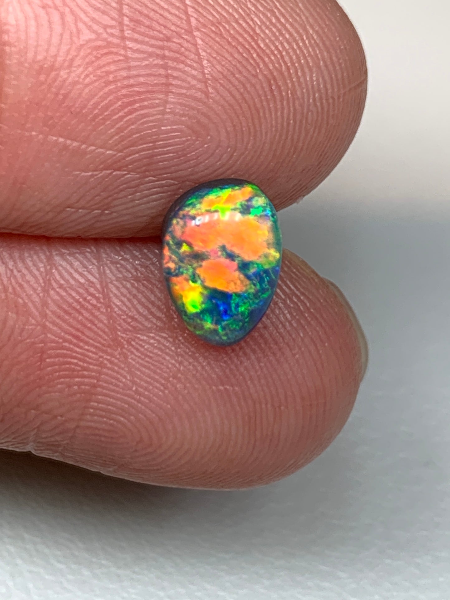 Gem Drop. Lightning Ridge Solid Black Opal. 1.30 Ct