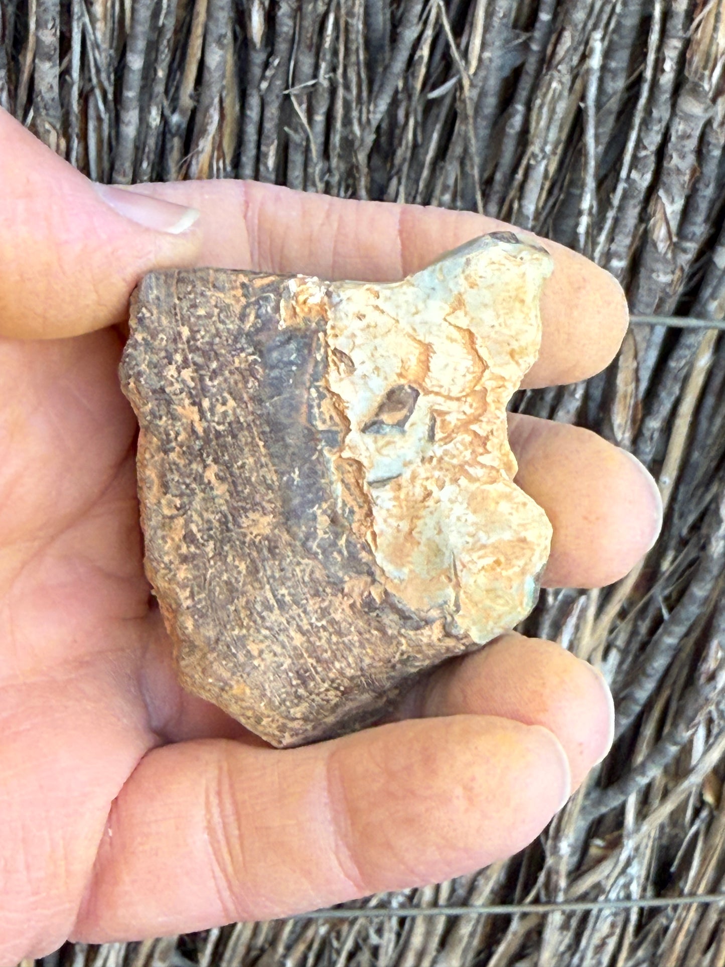Snowy Peaks. Rough Boulder Opal Rock. 137 Grams