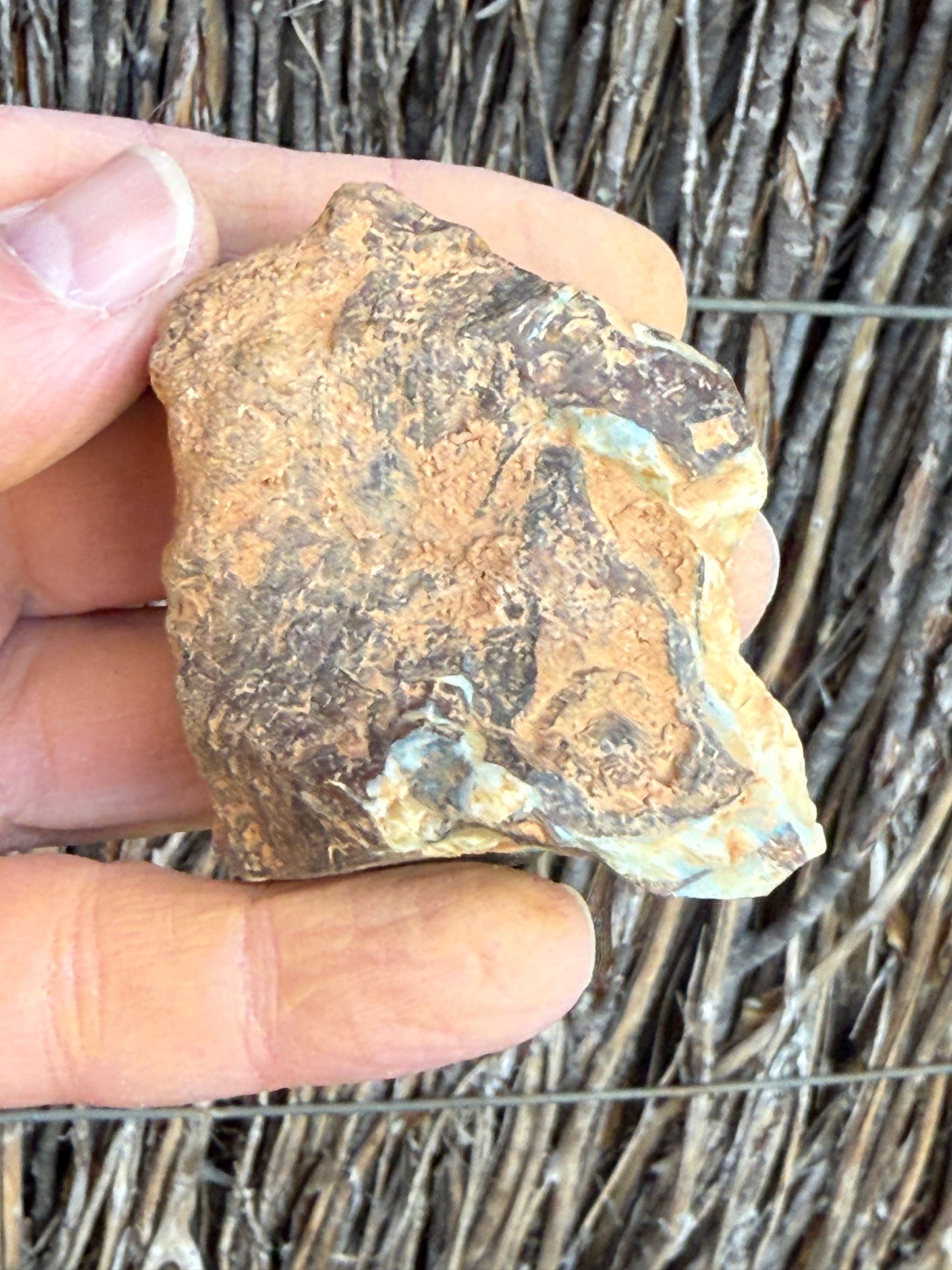 Snowy Peaks. Rough Boulder Opal Rock. 137 Grams
